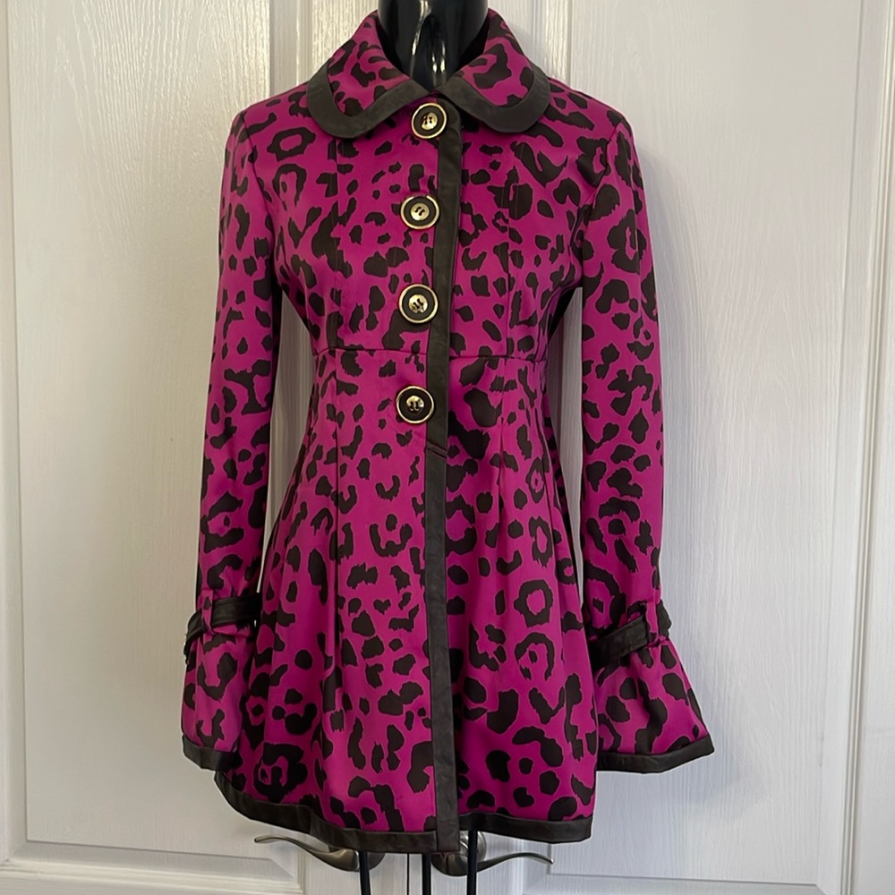 Women’s pink and brown leopard print dress blazer